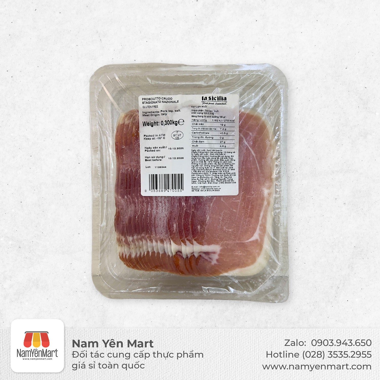  Parma Ham cắt lát La Sicilia (300g)(Nhập khẩu Ý) 