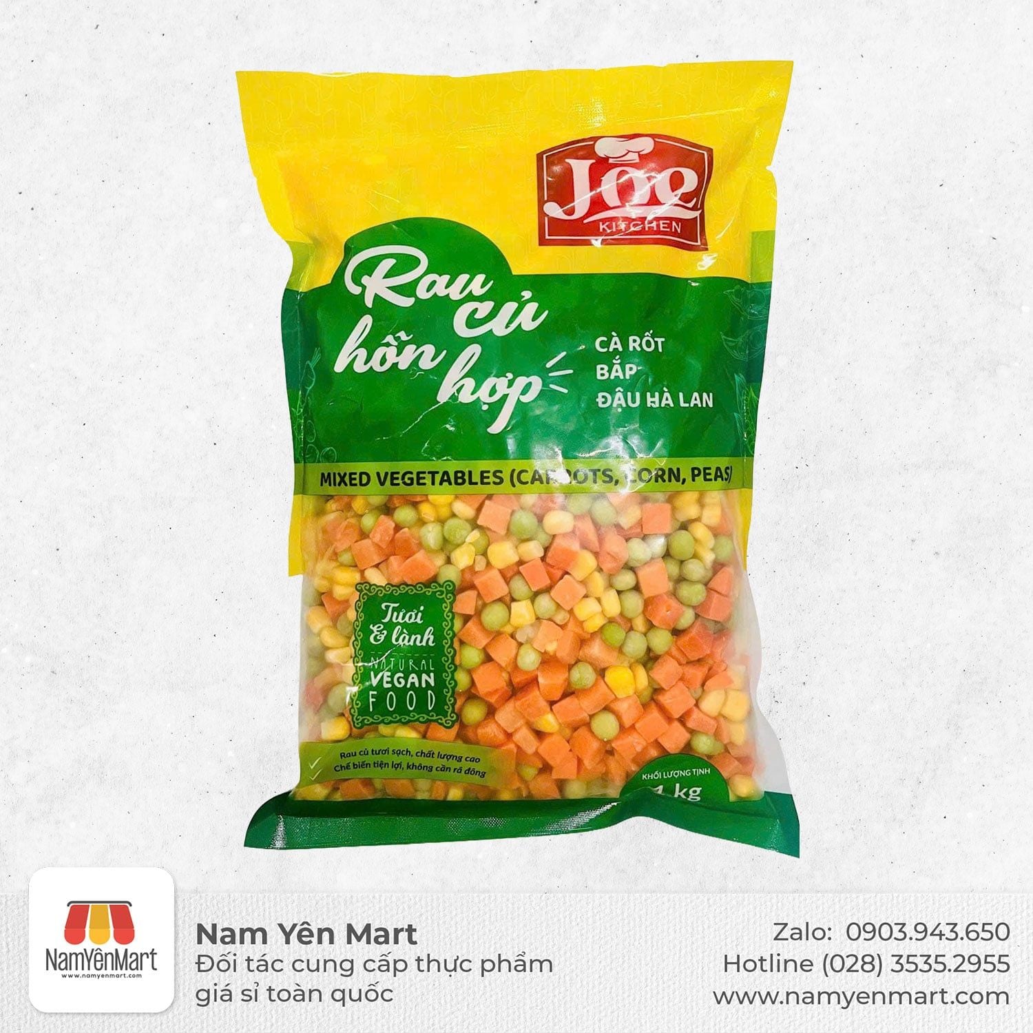  Rau củ hỗn hợp đông lạnh (Túi 1Kg) 