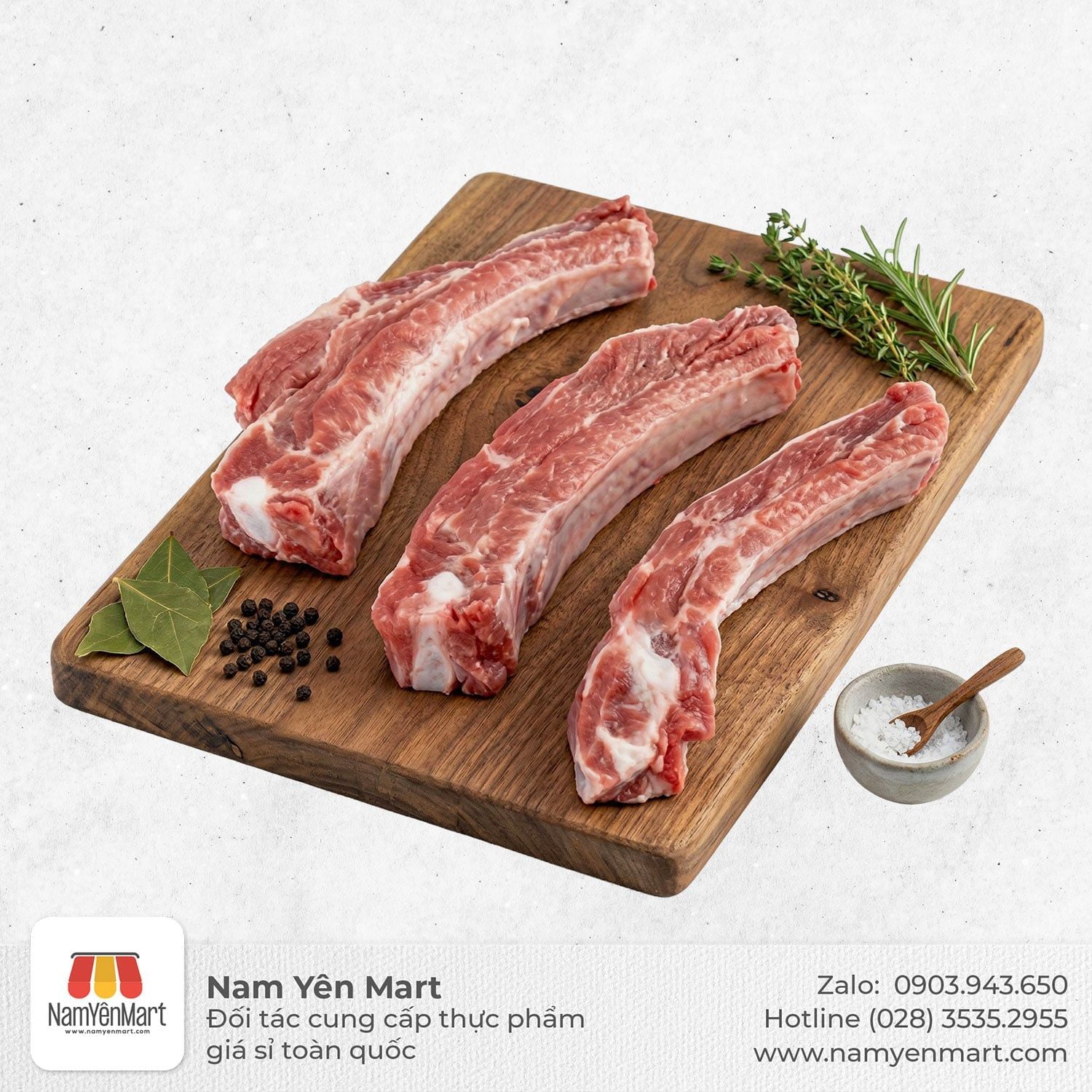  Sườn non cọng BBQ heo tươi (Giá 1 Kg) 