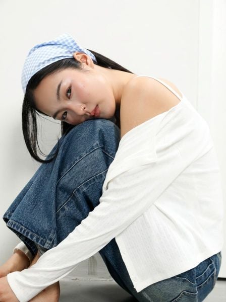 Khăn Aura Gingham Bandana  - Baby Blue