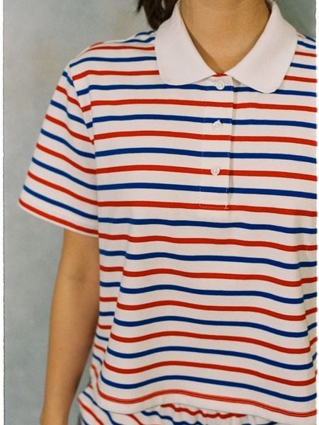 Áo The A Polo - Signature Red Blue Stripe