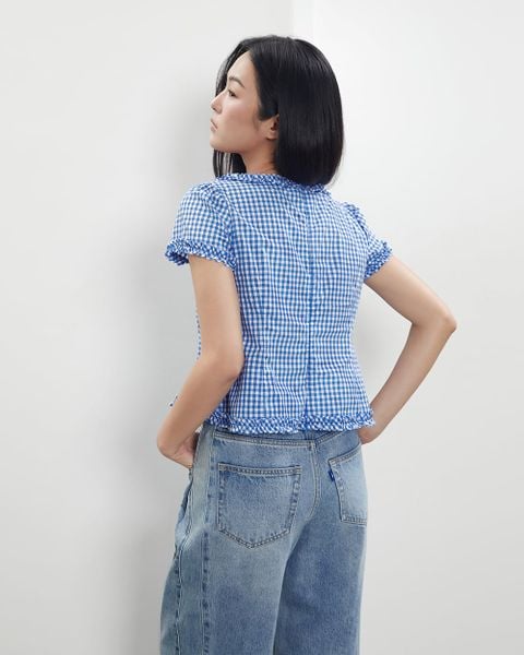 Áo Jasmine Top - Royal Blue Gingham