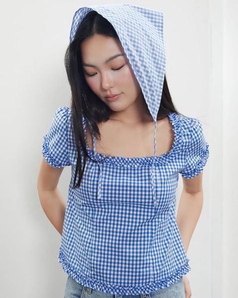 Áo Jasmine Top - Royal Blue Gingham
