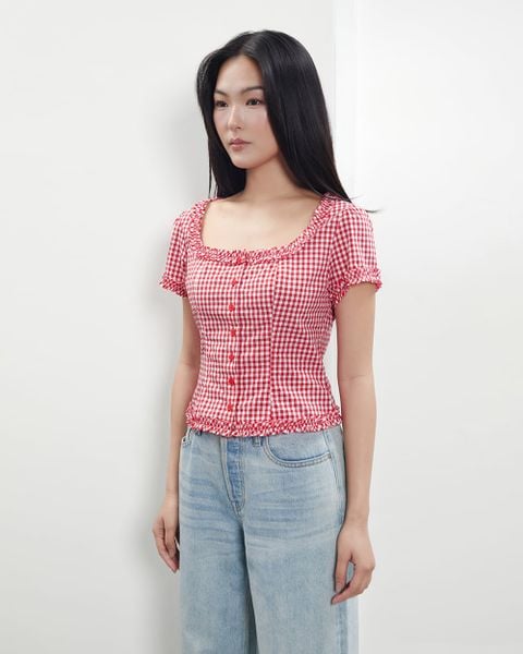 Áo Florence Top - Red No.2 Gingham