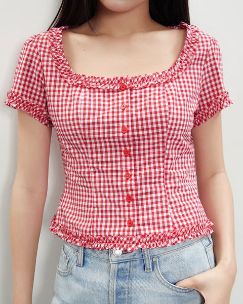 Áo Florence Top - Red No.2 Gingham