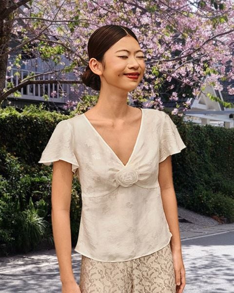 Áo Lily Lụa Tơ Tằm - White