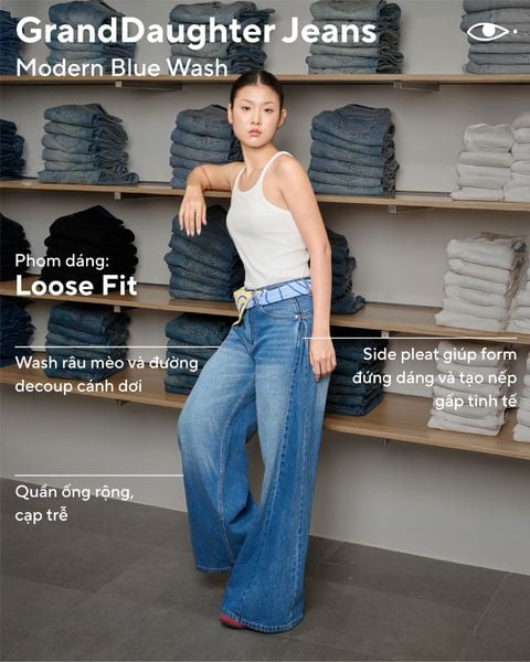 Quần GrandDaughter Jeans - Modern Blue Wash