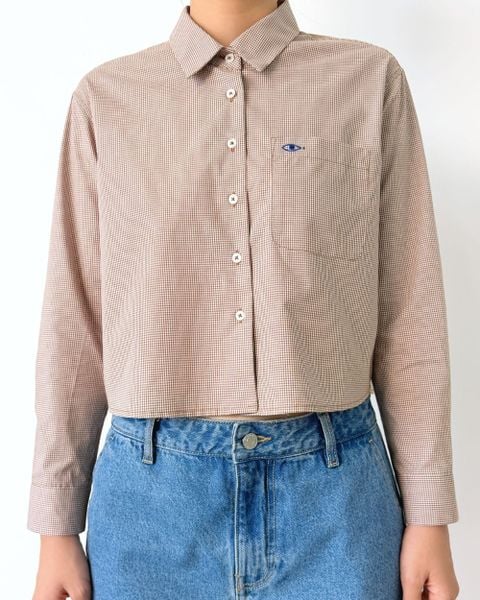 Áo Ivy Grace Shirt - Brown Micro Gingham