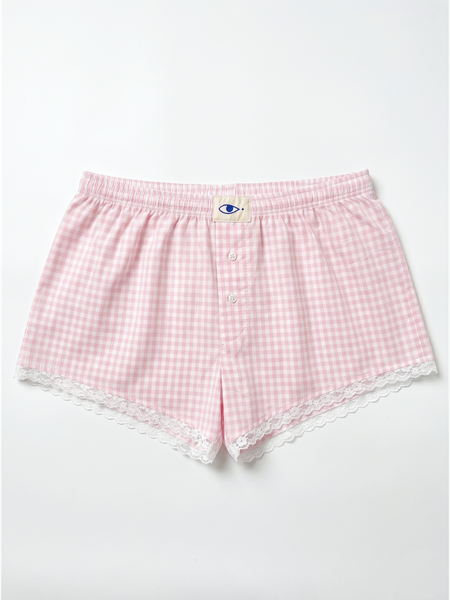 Quần Lace Shorts - Baby Pink Aura Gingham