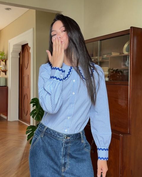 Áo Jessie Shirt - WaterBlue Gingham