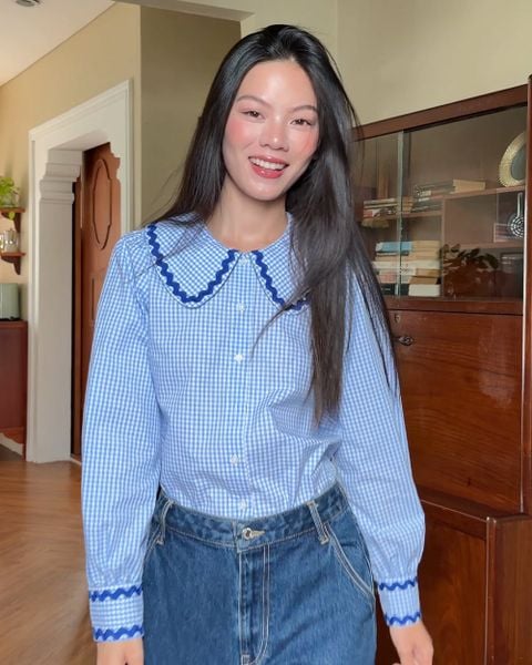 Áo Jessie Shirt - WaterBlue Gingham