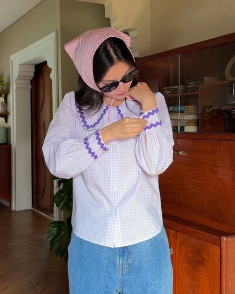 Áo Jessie Shirt - Lilac Gingham