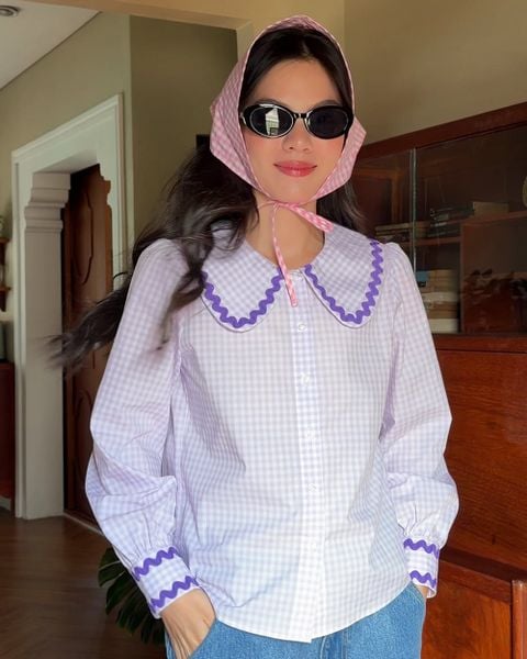 Áo Jessie Shirt - Lilac Gingham