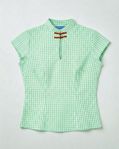 Áo Jade Top - Pearl Green Gingham