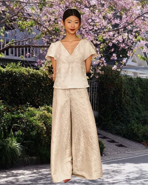 Áo Lily Lụa Tơ Tằm - White