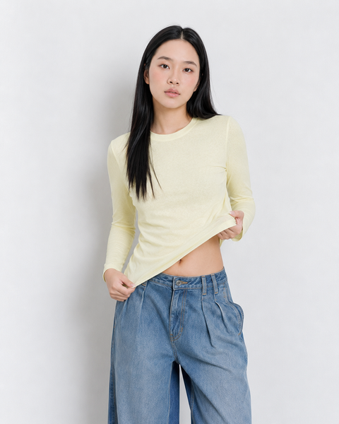 Áo Paper Long Sleeve T - Yellow