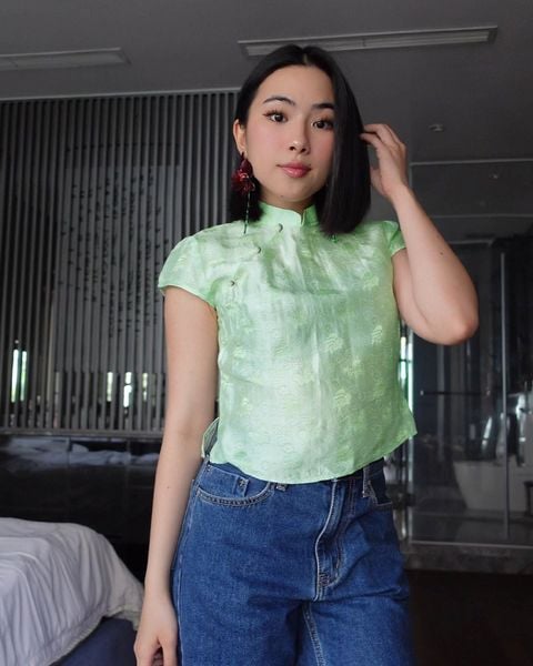 Áo Cánh Lụa Tơ Tằm - Xanh Cốm