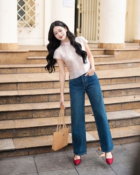 Áo Cánh Lụa Tơ Tằm - Hồng Dâu