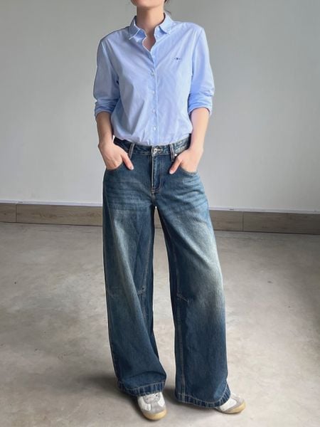 Áo Daily Shirt - Micro Blue Stripe