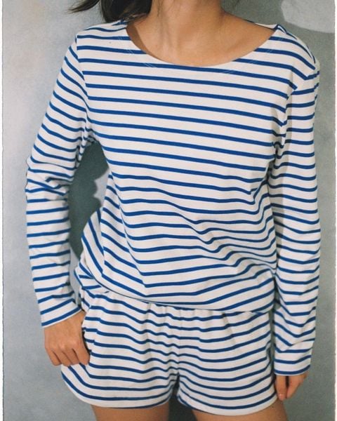 Áo Patch T Long Sleeve - Signature Blue Stripe