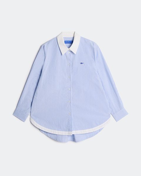 Áo Modern Arc Oversized Shirt - Searsucker SkyBlue