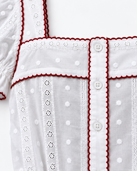 Áo Penelope Top - White Cotton Lace
