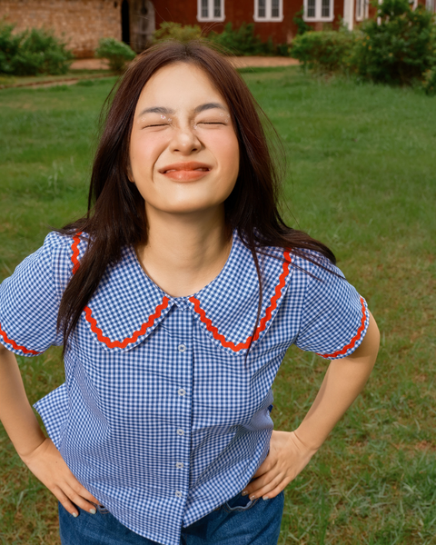 Áo Gabby Shirt - Blue Navy Gingham
