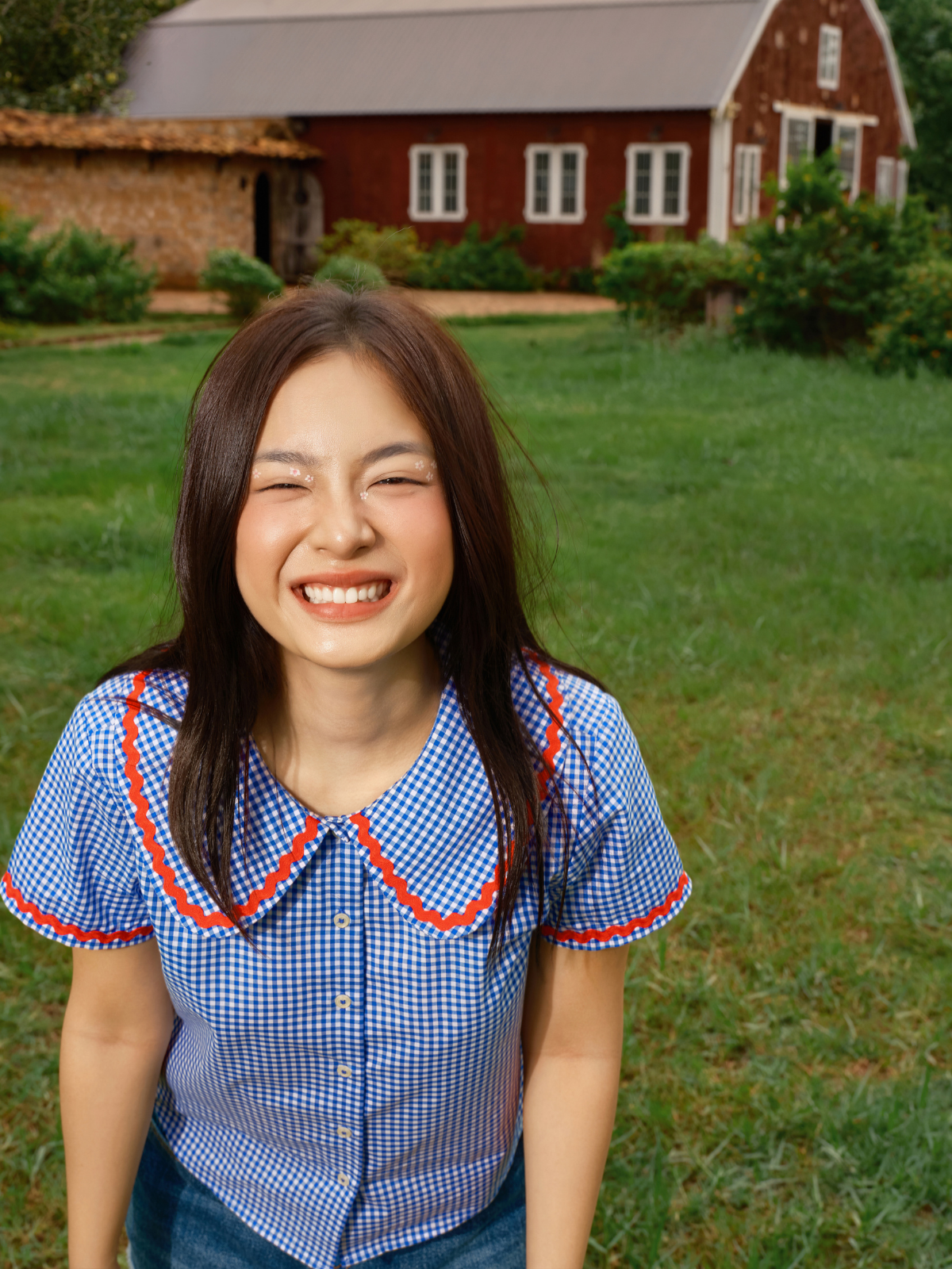 Áo Gabby Shirt - Blue Navy Gingham