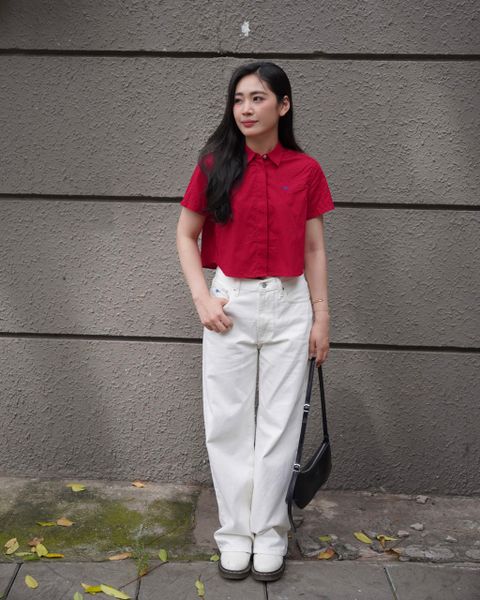 Áo Poplin Boxy Shirt - Red Kiss Cotton 110