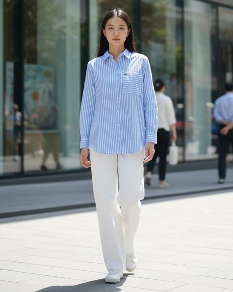 Áo New Pocket Oversize Shirt - Classic Sky Blue