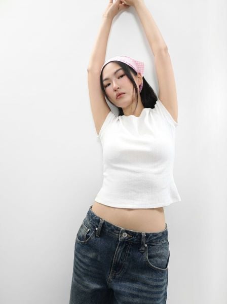 Khăn Aura Gingham Bandana - Baby Pink