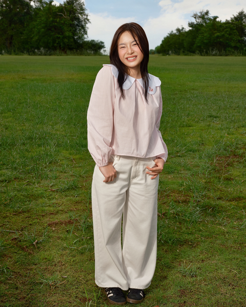 Áo Swan Blouse - Pink Stripe