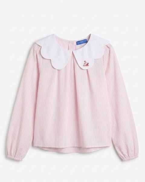 Áo Swan Blouse - Pink Stripe