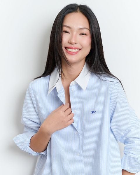 Áo Modern Arc Oversized Shirt - Searsucker SkyBlue