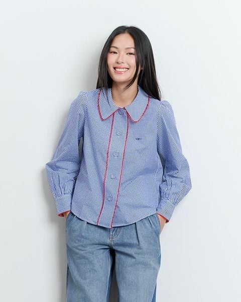 Áo Charlotte Shirt - Royal Blue Red Lace