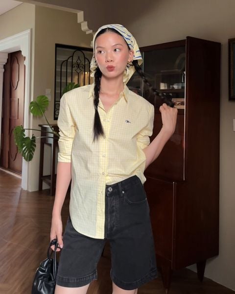 Áo The A Classic Shirt - Yellow Gingham