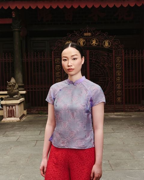 Áo Viễn Đông Lụa Tơ Tằm - Tím Yên Lan