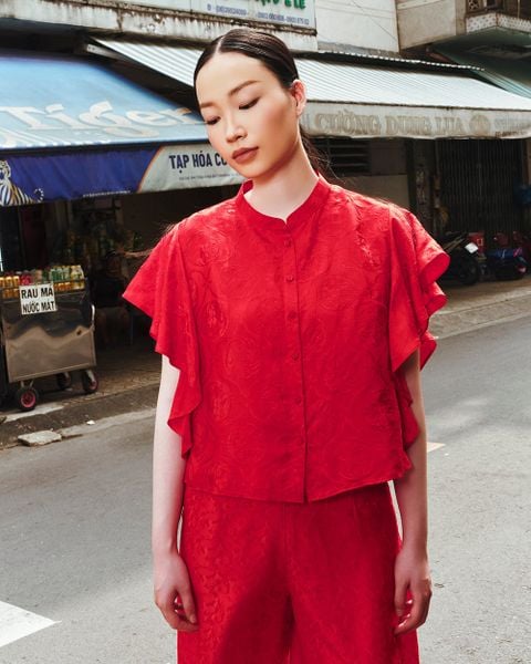 Áo Du Thanh Lụa Tơ Tằm - Đỏ Thuỷ Tiên