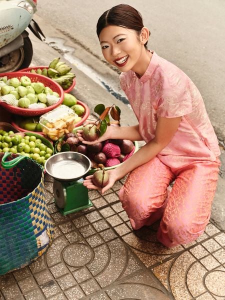 Áo Viễn Đông Lụa Tơ Tằm - Hồng Đào