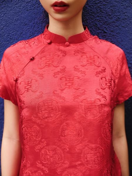Áo Viễn Đông Lụa Tơ Tằm - Đỏ