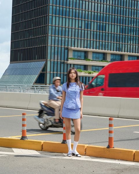 Áo Gimme Top - Blue Gingham City