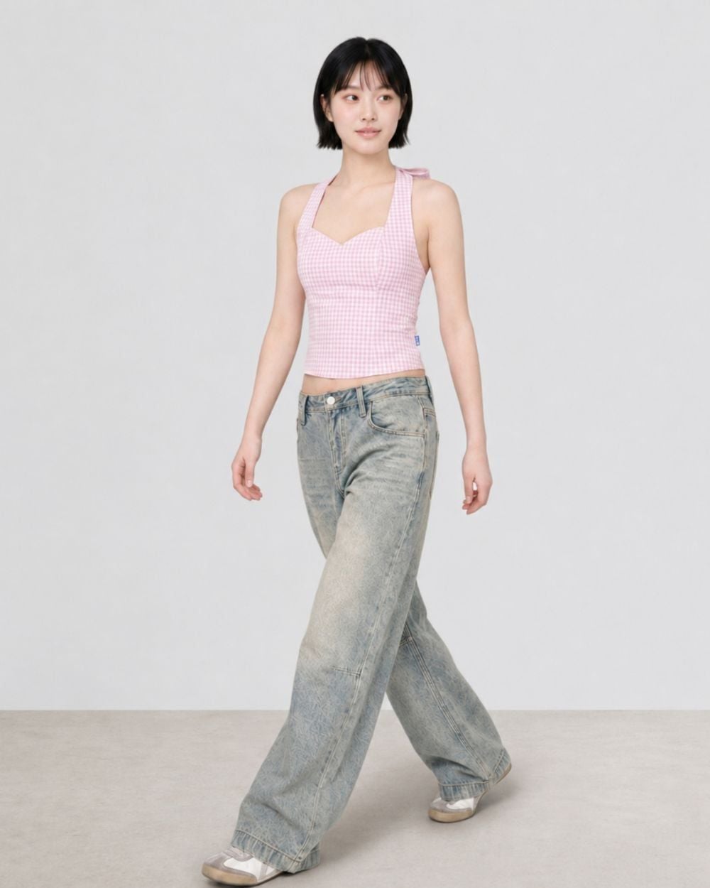 Áo Daily Corset Top - Baby Pink Aura Gingham