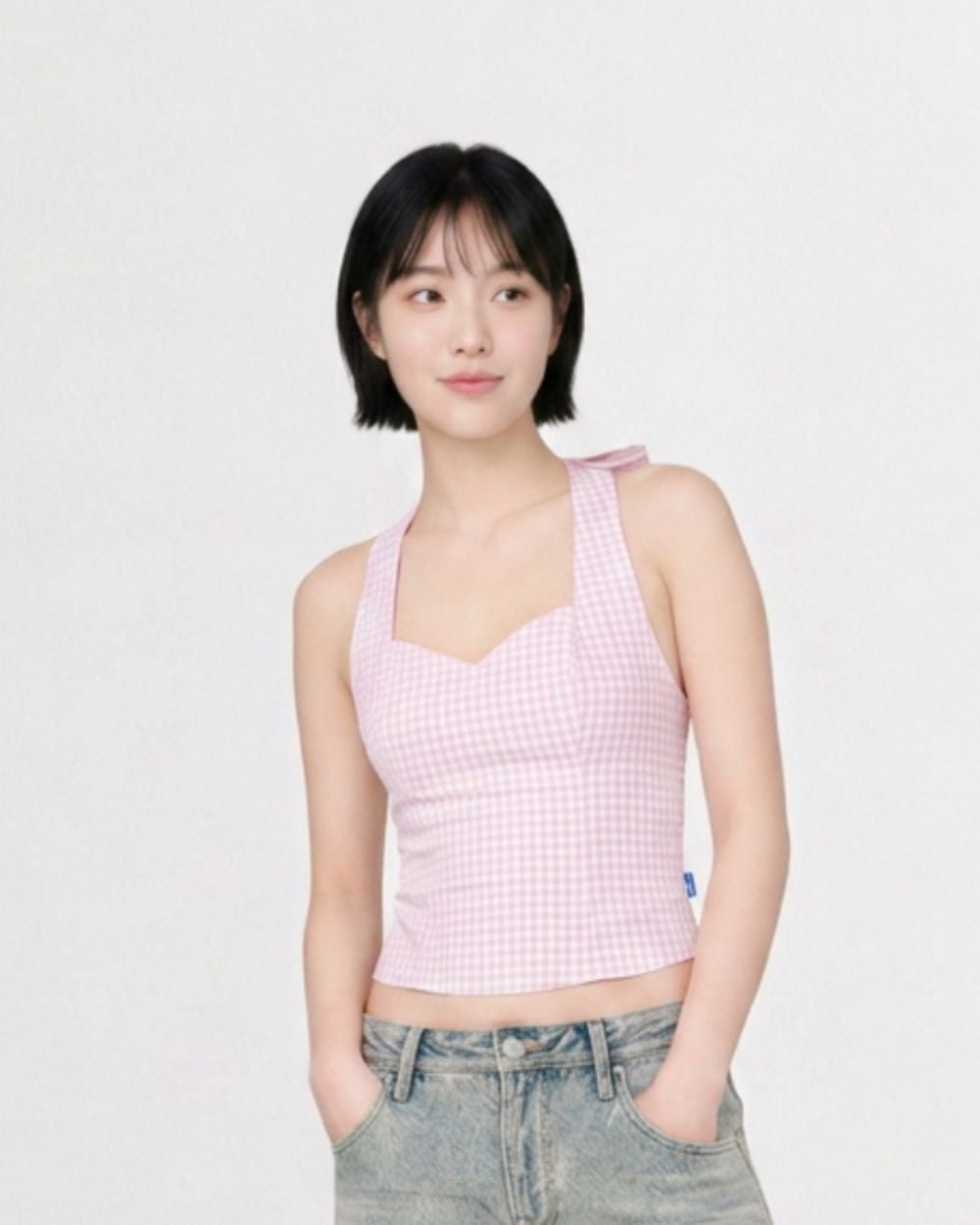Áo Daily Corset Top - Baby Pink Aura Gingham
