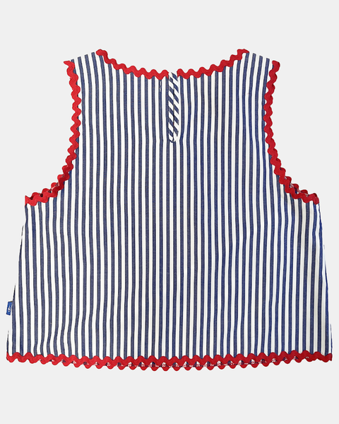 Áo ZigZag Lace Top - Blue Navy Stripe