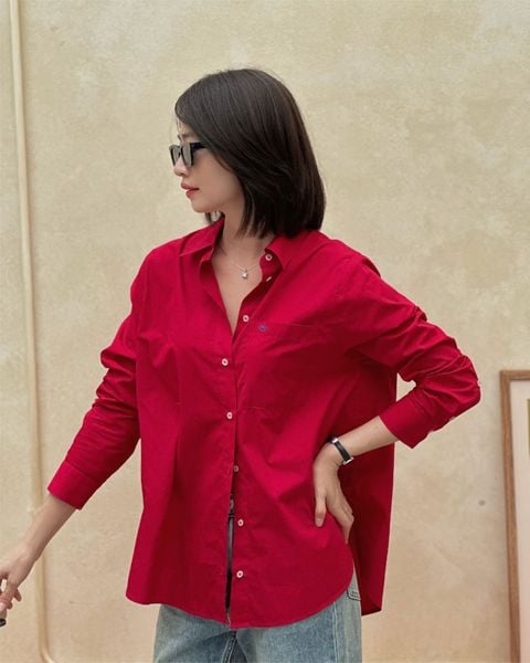 Áo New Pocket Oversize Shirt - Red