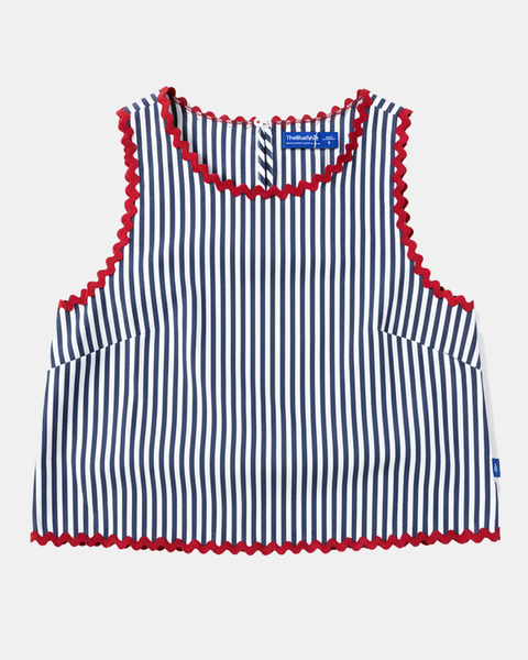 Áo ZigZag Lace Top - Blue Navy Stripe