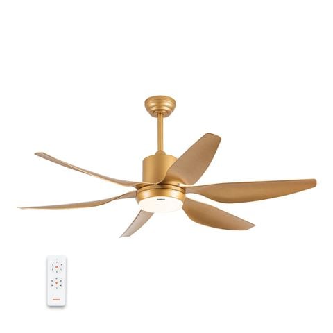 Quạt Trần 6 Cánh Nanoco NCF5462-GL - Đèn LED, Động Cơ DC, 3 Màu Sắc