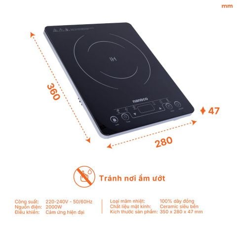 Bếp điện từ đơn Nanoco NICS647 dòng mỏng