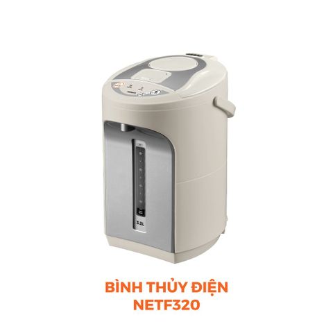 Bình thủy điện Nanoco NETF320 3.2L 750W – Inox 304, khóa trẻ em