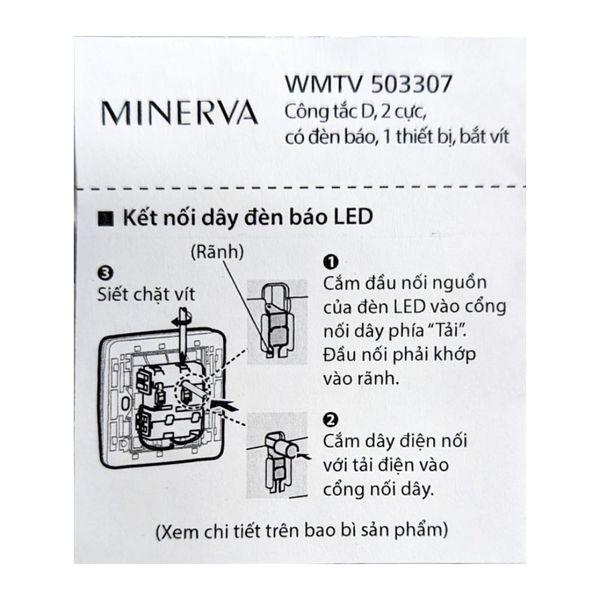 Bộ 1 công tắc D đèn báo 20A Minerva Panasonic WMTV503307